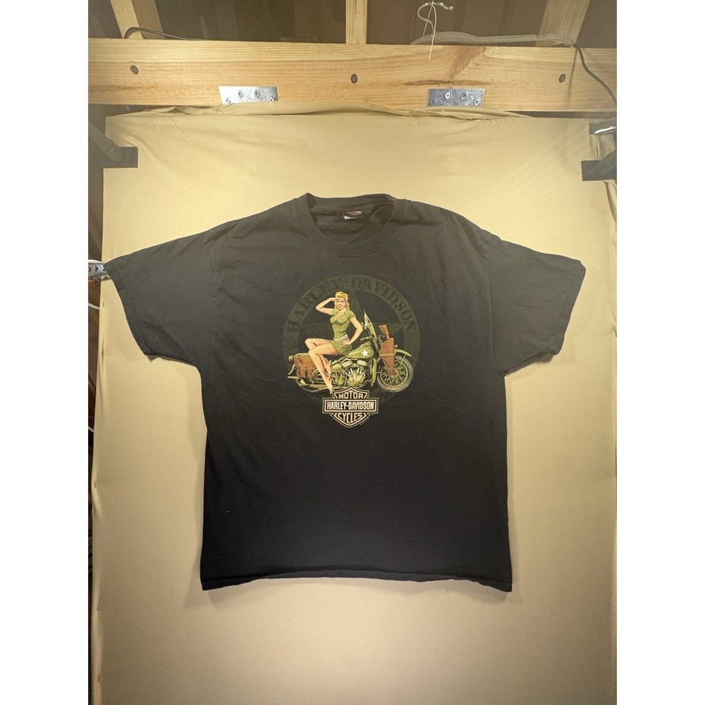 Harley Davidson T Shirt Mens XL Caliente San Antonio Texas Pin Up Biker Tee 2018